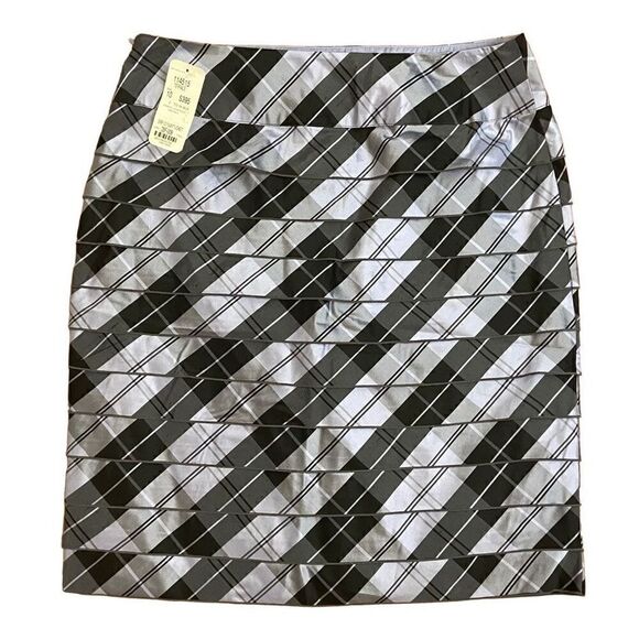 Carlisle Striped Tiered Silk Pencil Skirt Purple & Black Size 10 NEW - Picture 1 of 6